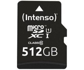Intenso Micro SDXC UHS-I 512GB цена и информация | Карты памяти | kaup24.ee
