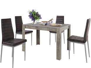 Комплект мебели для столовой Notio Living Lori 120/Kota, светло-серый/темно-серый цена и информация | Комплекты мебели для столовой | kaup24.ee
