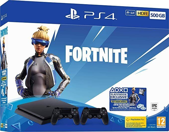 Sony PlayStation 4 (PS4) Slim, 500 GB + Fortnite Neo Versa + 2 pulti hind ja info | Mängukonsoolid | kaup24.ee