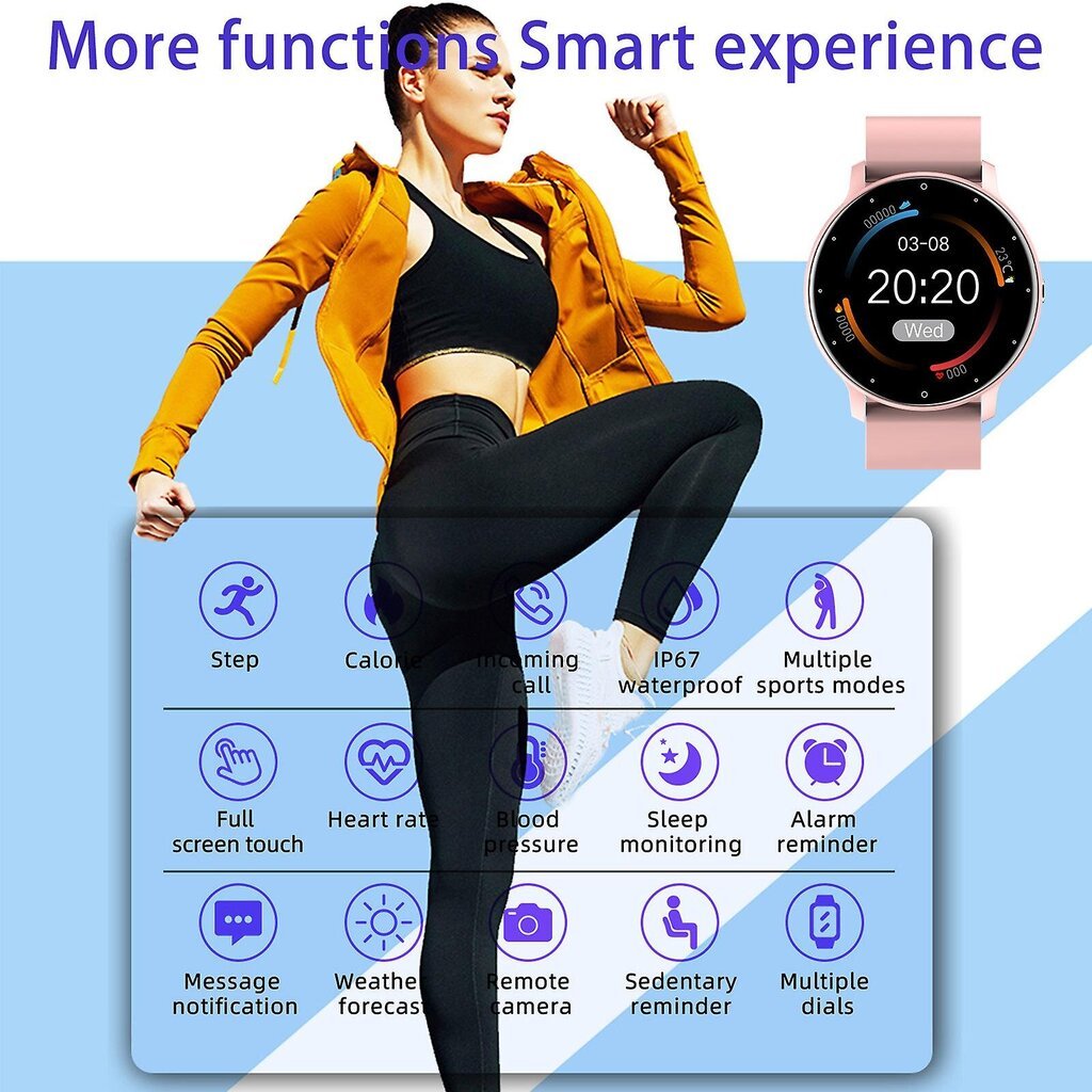 Naiste nutikellad Nutikell, Fitnessikell, Rõhuteadete teavitus Täielikult puudutavad nutikellad naistele, meestele hind ja info | Nutikellad (smartwatch) | kaup24.ee
