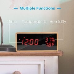 Puidust digitaalne äratuskell, USB-toitega elektrooniline äratuskell hind ja info | Raadiod ja äratuskellad | kaup24.ee