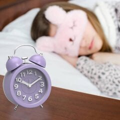 No Tick Retro Double Bell Alarm Clock, Purple YIY SMCS.9.27 hind ja info | Raadiod ja äratuskellad | kaup24.ee