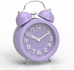 No Tick Retro Double Bell Alarm Clock, Purple YIY SMCS.9.27 hind ja info | Raadiod ja äratuskellad | kaup24.ee