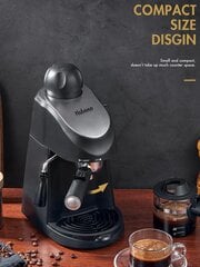 Yabano espressomasin, 3,5 baari espresso kohvimasin, espresso- ja cappuccino masin koos piimavahustajaga, espressomasin koos aurutiga, must hind ja info | Kohvimasinad | kaup24.ee