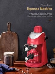 Yabano espressomasin, 3,5 baari espresso kohvimasin, espresso- ja cappuccino masin koos piimavahustajaga, espressomasin koos aurutiga, must hind ja info | Kohvimasinad | kaup24.ee