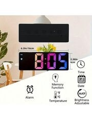 tk, värviline LED digitaalne äratuskell, peegel HD ekraan koos edasilükkamisega, 3 taset reguleeritav heledus, temperatuuriga, 12/24h, USB ja aku töö цена и информация | Средства для интимной гигиены | kaup24.ee