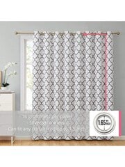 Homehours Lattice Print Thermal Grommet Pimendav terrassiukse akna kardin liuguksele - valge ja hall - 100" L x 84" L - 1 paneel цена и информация | Средства для интимной гигиены | kaup24.ee