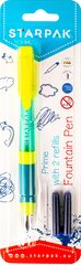 Täitesulepea STARPAK Fountain Pen Prime, piparmündivärvi/kollane korpus, 2 kapsliga цена и информация | Письменные принадлежности | kaup24.ee