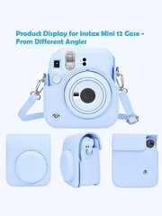 Instant Mini 12 ümbris, mis ühildub Instax Mini 12/ Mini 12 kaameraga – PU-nahast kaitseümbrise kattekott reguleeritava õlarihmaga – piparmündiroheline цена и информация | Женские сумки | kaup24.ee