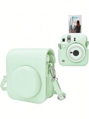 Instant Mini 12 ümbris, mis ühildub Instax Mini 12/ Mini 12 kaameraga – PU-nahast kaitseümbrise kattekott reguleeritava õlarihmaga – piparmündiroheline цена и информация | Женские сумки | kaup24.ee