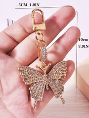 Rhinestone Decor Butterfly Design Bag Charm Võtmehoidja Armas võtmehoidja kott Kohver Aksessuaarid Kott Aksessuaarid Õlakott Crossbody kott käepidemega kott Käekott hind ja info | Naiste käekotid | kaup24.ee