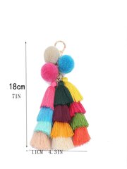 Pompom & Tassel Decor kott amulett Tutt rahakott käekotti ripats Boho võtmehoidja võtmehoidja Naistele Kotikott Aksessuaarid Õlakott Crossbody kott hind ja info | Naiste käekotid | kaup24.ee