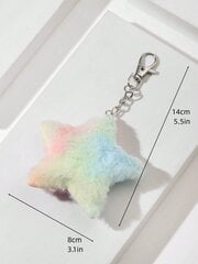 Fluffy Star Design Bag Charm Valge võtmehoidja kott Aksessuaarid Kingitused Ystävänpäivä Stiilne Trendikas teismelistele Tüdrukutele Naised Kolledži üliõpilased Õpetaja White-C hind ja info | Naiste käekotid | kaup24.ee