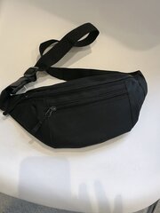 Must tõmblukuga vöökott, minimalistlikus stiilis Fanny Pack rinnakott Crossbody kott Sling kott reisimiseks Tööks Sport Puhkuse Essentials Lightweig hind ja info | Naiste käekotid | kaup24.ee