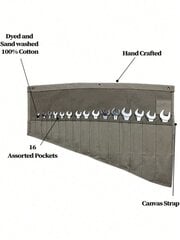 1 paki mutrivõtme kokkurullikott 16 tasku tööriista rullmutrivõtme korraldaja meetriline ja kokkurullitav tööriista kott veekindel mutrivõtme hoiutööriist riidest kott riistvara tööriist цена и информация | Женские сумки | kaup24.ee
