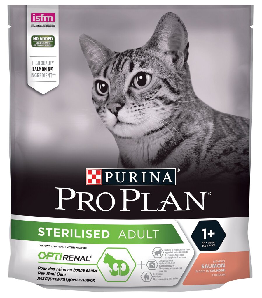 Kuivtoit steriliseeritud kassidele Pro Plan Sterilised Cat Salmon 400g цена и информация | Kuivtoit kassidele | kaup24.ee