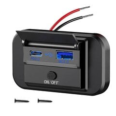 Падвойная хуткая зарадка USB QC3.0 і PD3.0 RV USB-разетка 12V USB-зарадная прылада Аўтамабільны USB-порт 12-вольтная USB-разетка-разетка Аксэсуары цена и информация | Зарядные устройства для элементов питания | kaup24.ee