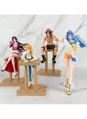 4 tk Anime One Piece Luffy Ace Nami Hancock figuur Baari asend istuvas asendis Action Figure PVC mudel nukk, 17-22cm hind ja info | Mudelautode kollektsioneerimine | kaup24.ee