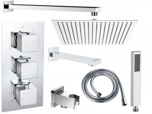 Varjatud duši- ja vannikomplekt koos termostaadiga Mexen 7in1 цена и информация | Komplektid ja dušipaneelid | kaup24.ee