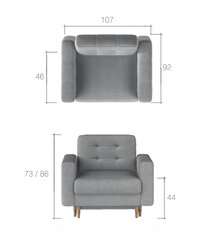 Кресло Asgard, светло-серое цена и информация | Кресла для отдыха | kaup24.ee