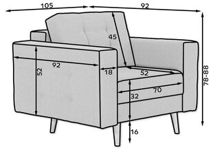 Tugitool Asgard, must цена и информация | Кресла в гостиную | kaup24.ee