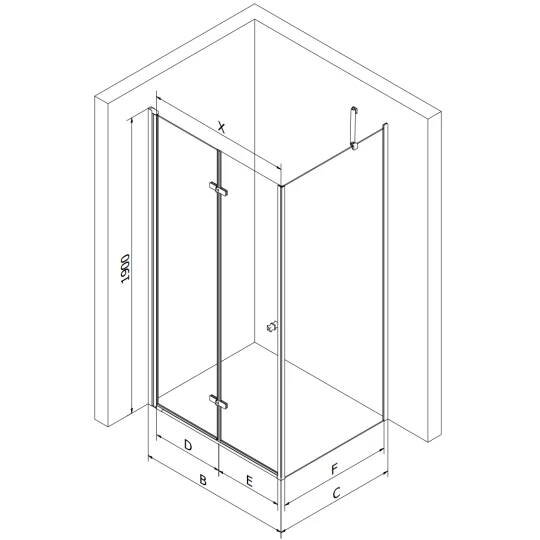 Dušikabiin Mexen Lima black mat 90x70,80,90,100,110,120 cm цена и информация | Dušikabiinid | kaup24.ee