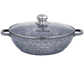 Мраморный горшок Wok 3.3L 28 см Zilner ZL-7069 цена и информация | Кастрюли, скороварки | kaup24.ee