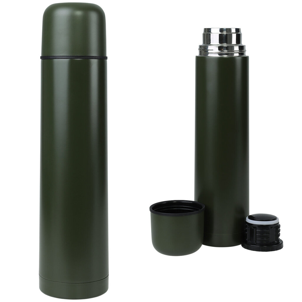 Terasest reisitermos Mil-Tec kruus 1000 ml Olive hind ja info | Termosed, termostassid | kaup24.ee