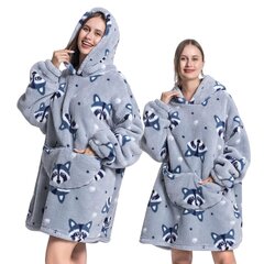 Очень мягкий плед-одеяло с капюшоном Oversize Hooded Sweatshirt Robe Raccoon 91,4 см цена и информация | Женские толстовки | kaup24.ee