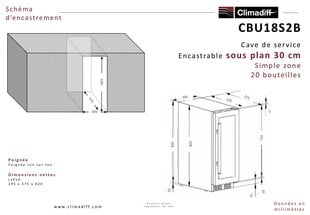 CLIMADIFF CBU20S2B hind ja info | Veinikülmikud | kaup24.ee