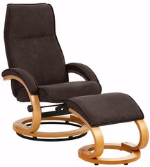 Кресло с пуфом Notio Living Paprika I, коричневое/цвета дуба цена и информация | Кресла в гостиную | kaup24.ee