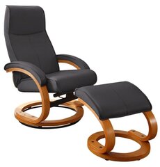 Кресло с подставкой для ног Notio Living Paprika, черного/дубового цвета цена и информация | Кресла в гостиную | kaup24.ee