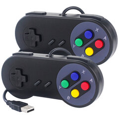 2 PC USB-mängupult Retro Gaming Juhtkangiga juhtpult Linuxi SNES-i mänguarvuti NESPi RetroPie Windows Raspberry Pi 4B 3B+ 3B jaoks hind ja info | Regulaatorid | kaup24.ee