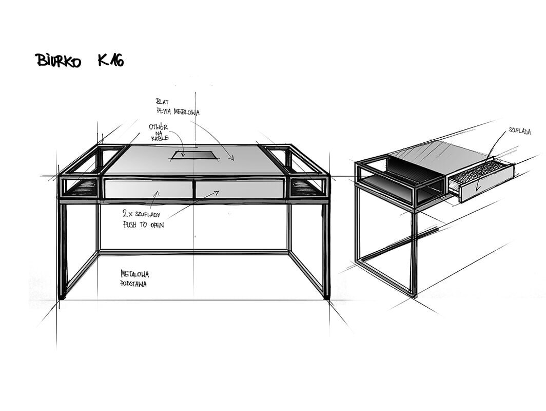 Kirjutuslaud K16 BLACK 180 - kuldne цена и информация | Arvutilauad, kirjutuslauad | kaup24.ee