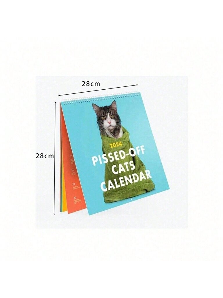 Vihastatud kasside kalender 2024,12 kuu kasside pallide kalender toaga, 28 * 28 cm naljakas vihaste kasside kalender, märkmete jaoks meestele naistele lastele teismelistele sõpradele hind ja info | Intiimhügieeni tooted | kaup24.ee