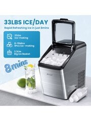 Elehelfi töölaua jäämasin, 33LSB/24HRS, Bullet Ice Maker Machine, 9 tk kuubik valmib 8-15 minutiga koos kulbi ja korviga, Perf цена и информация | Средства для интимной гигиены | kaup24.ee