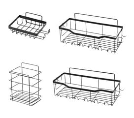 Полки для душа с крючками RAIN QUEEN, 4 шт. цена и информация | Аксессуары для ванной комнаты | kaup24.ee