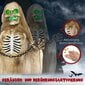 HOMCOM 183cm Halloweeni kaunistus Riputatav skelett LED tuledega, heli funktsiooniga, reguleeritavate käsivarrega ukse kaunistus, elusuuruses aia kaunistusfiguur peo jaoks hind ja info | Peokaunistused | kaup24.ee