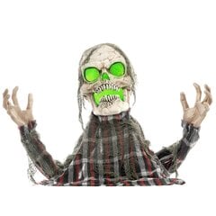 HOMCOM 70cm Halloween dekoratsioon skelett poolkeha figuur LED tuled, heli funktsioon, esiuksekaunistus reguleeritavate kätega, Halloweeni õudus kaunistused Halloweeni peole hind ja info | Peokaunistused | kaup24.ee