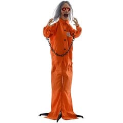 HOMCOM 85cm Halloweeni kaunistus Hirmutav rääkiv vang LED tuledega, helifunktsiooniga, reguleeritavate kätega esiukse kaunistus, aiakaunistusfiguur peo jaoks, oranžikas hind ja info | Peokaunistused | kaup24.ee