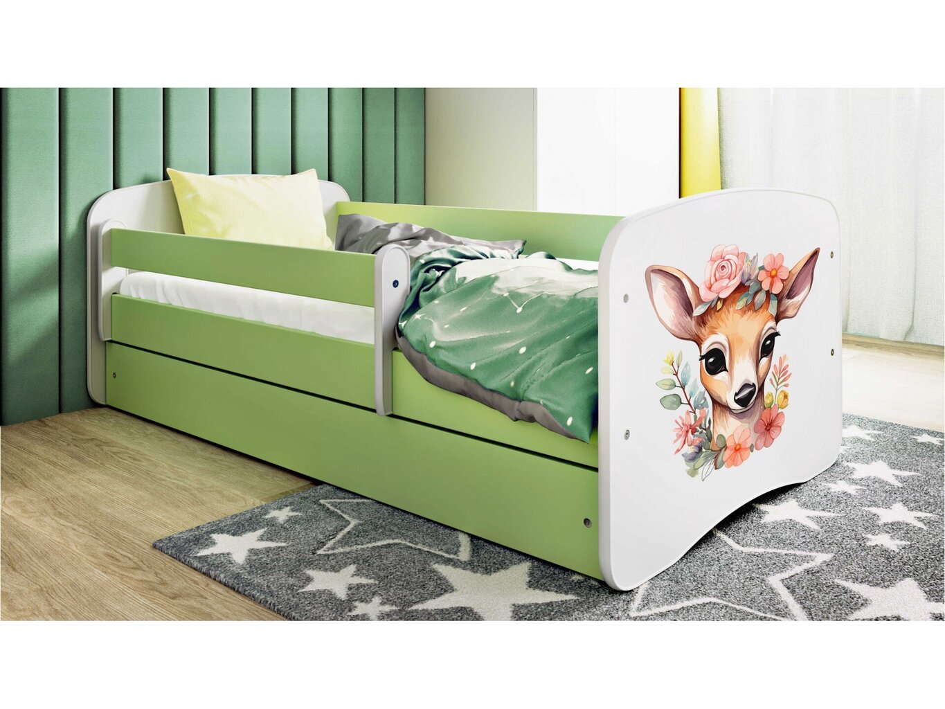 Lastevoodi ilma madratsita/sahtliga Kocot Kids BabyDreams Green bambi, roheline hind ja info | Lastevoodid | kaup24.ee