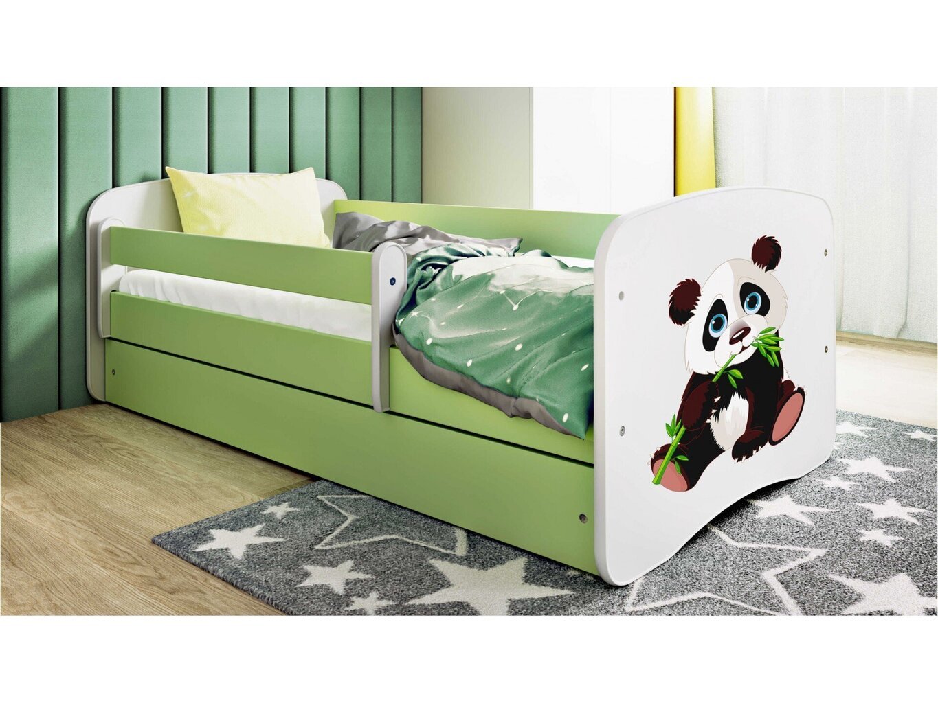 Lastevoodi ilma madratsita/sahtlita Kocot Kids BabyDreams Green panda 2, roheline цена и информация | Lastevoodid | kaup24.ee