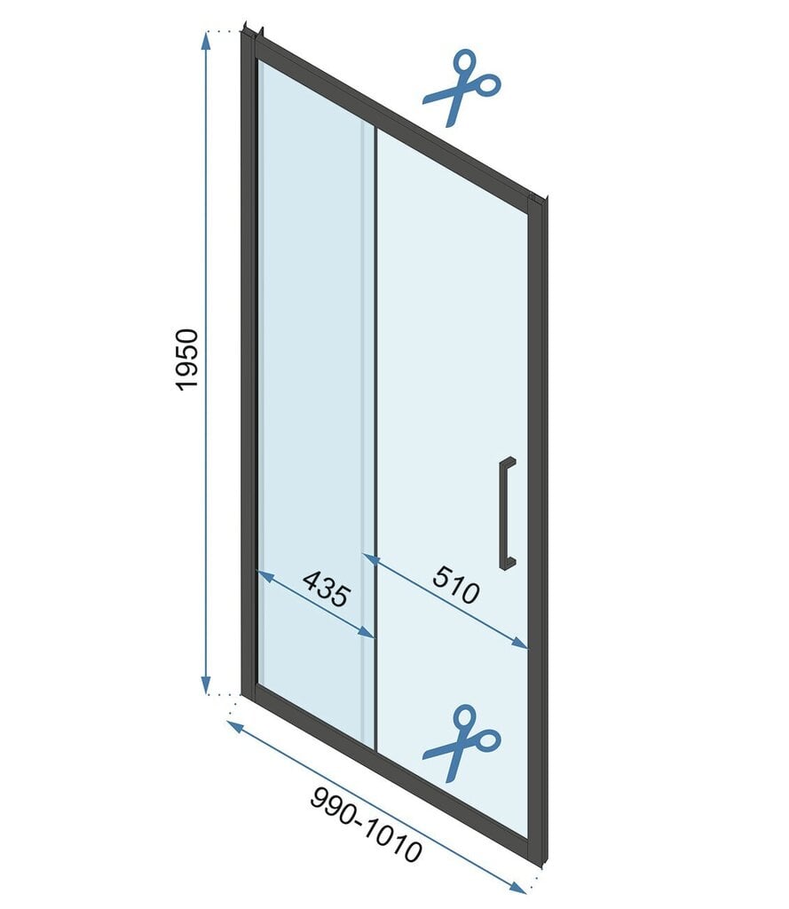 Dušiuks REA Rapid Slide Black mat,100,110,120,130,140,150,160 cm hind ja info | Dušikabiinide uksed ja seinad | kaup24.ee