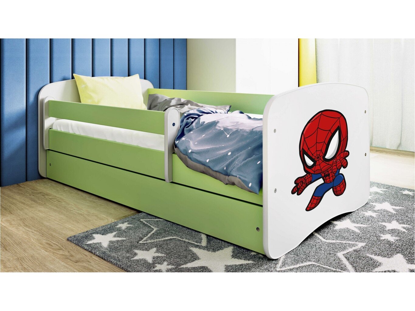 Lastevoodi ilma madratsita/sahtlita Kocot Kids BabyDreams Green spiderman, roheline hind ja info | Lastevoodid | kaup24.ee