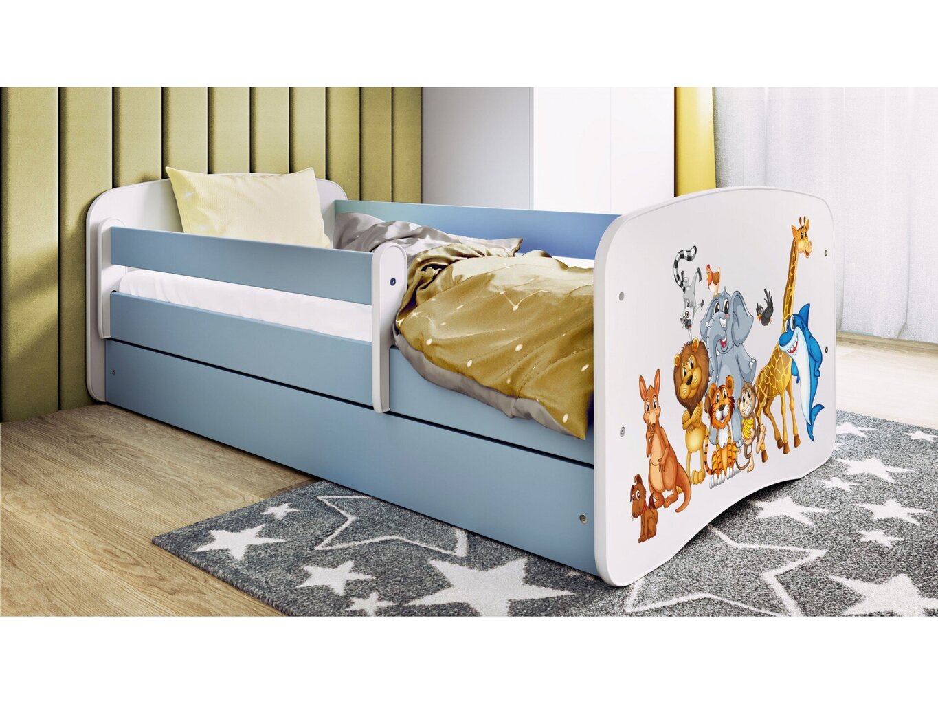 Lastevoodi ilma madratsita/sahtliga Kocot Kids BabyDreams Blue animals, sinine цена и информация | Lastevoodid | kaup24.ee