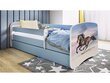 Lastevoodi koos madratsiga Kocot Kids BabyDreams Blue galloping horse, sinine/valge цена и информация | Lastevoodid | kaup24.ee