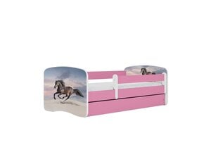 Детская кровать с матрасом и ящиком Kocot Kids BabyDreams Pink galloping horse, розовый/белый цена и информация | Детские кровати | kaup24.ee