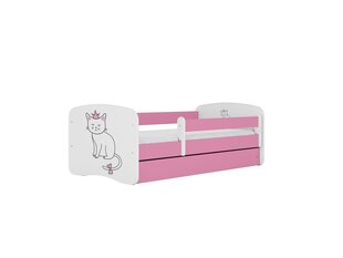 Детская кровать с матрасом и ящиком Kocot Kids BabyDreams Pink cat, розовый/белый цена и информация | Детские кровати | kaup24.ee