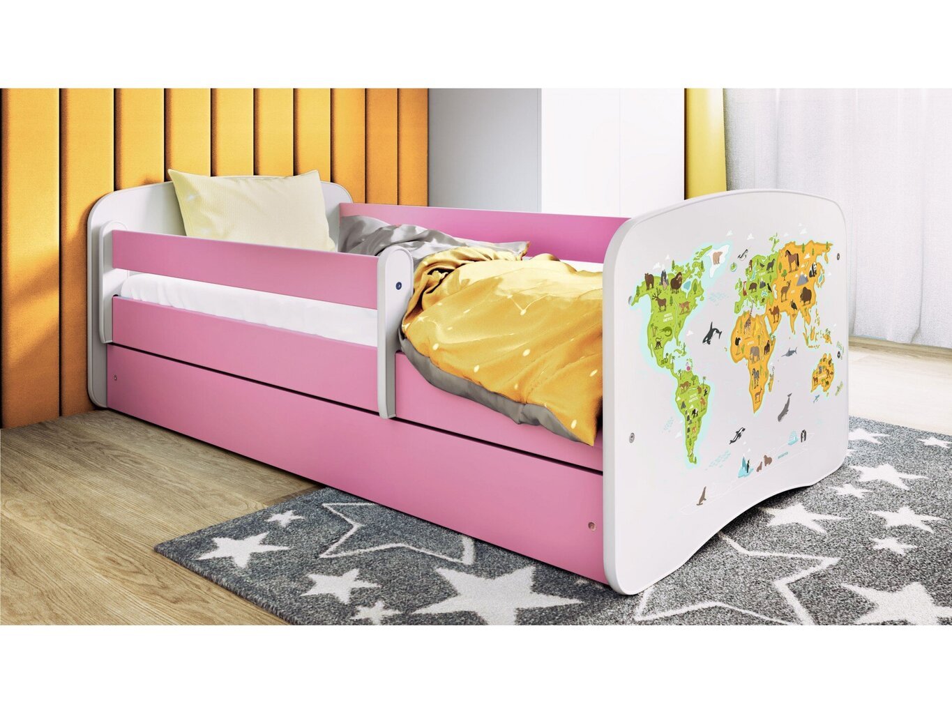 Lastevoodi madratsiga Kocot Kids BabyDreams Pink map, roosa hind ja info | Lastevoodid | kaup24.ee