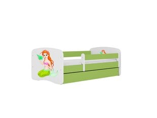 Детская кровать с матрасом и ящиком Kocot Kids BabyDreams Green mermaid, зеленый/белый цена и информация | Детские кровати | kaup24.ee